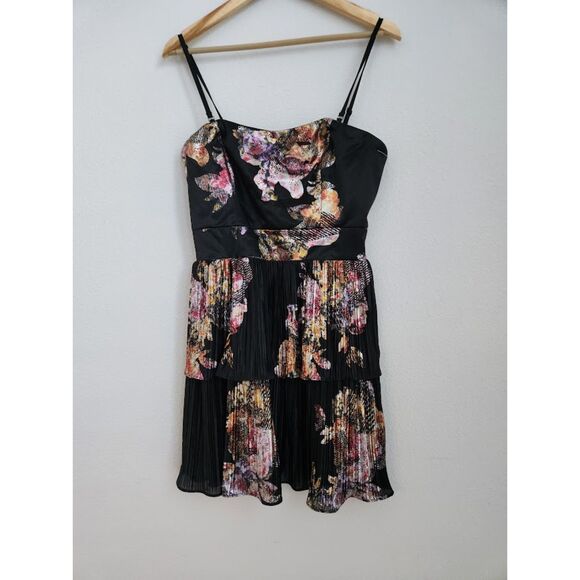 Dress the Population Libby Metallic Floral Strapless Cocktail Minidress | Size M - Picture 3 of 9